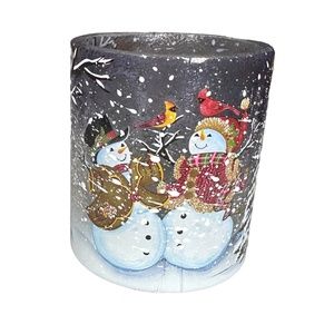 Yankee Candle 1711159 Snow Couple Snowman Votive Candle Holder